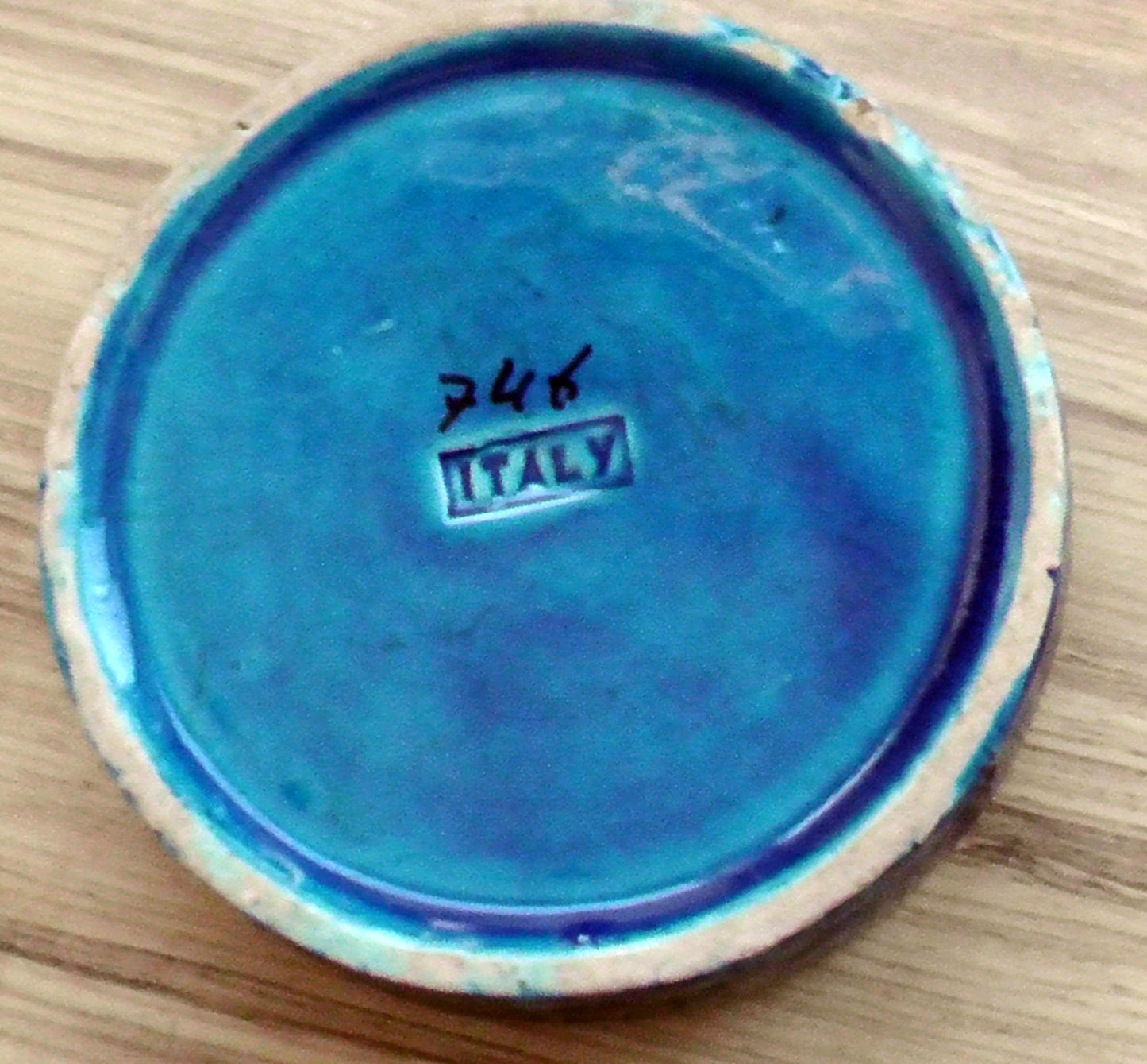 Vintage Mid-Century Bitossi Blue Rimini Ashtray