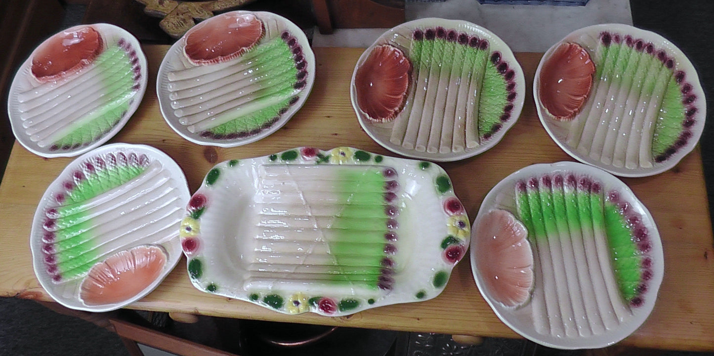 Asparagus Service in Majolica ESDEVE SARREGUEMINES