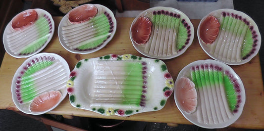 Asparagus Service in Majolica ESDEVE SARREGUEMINES