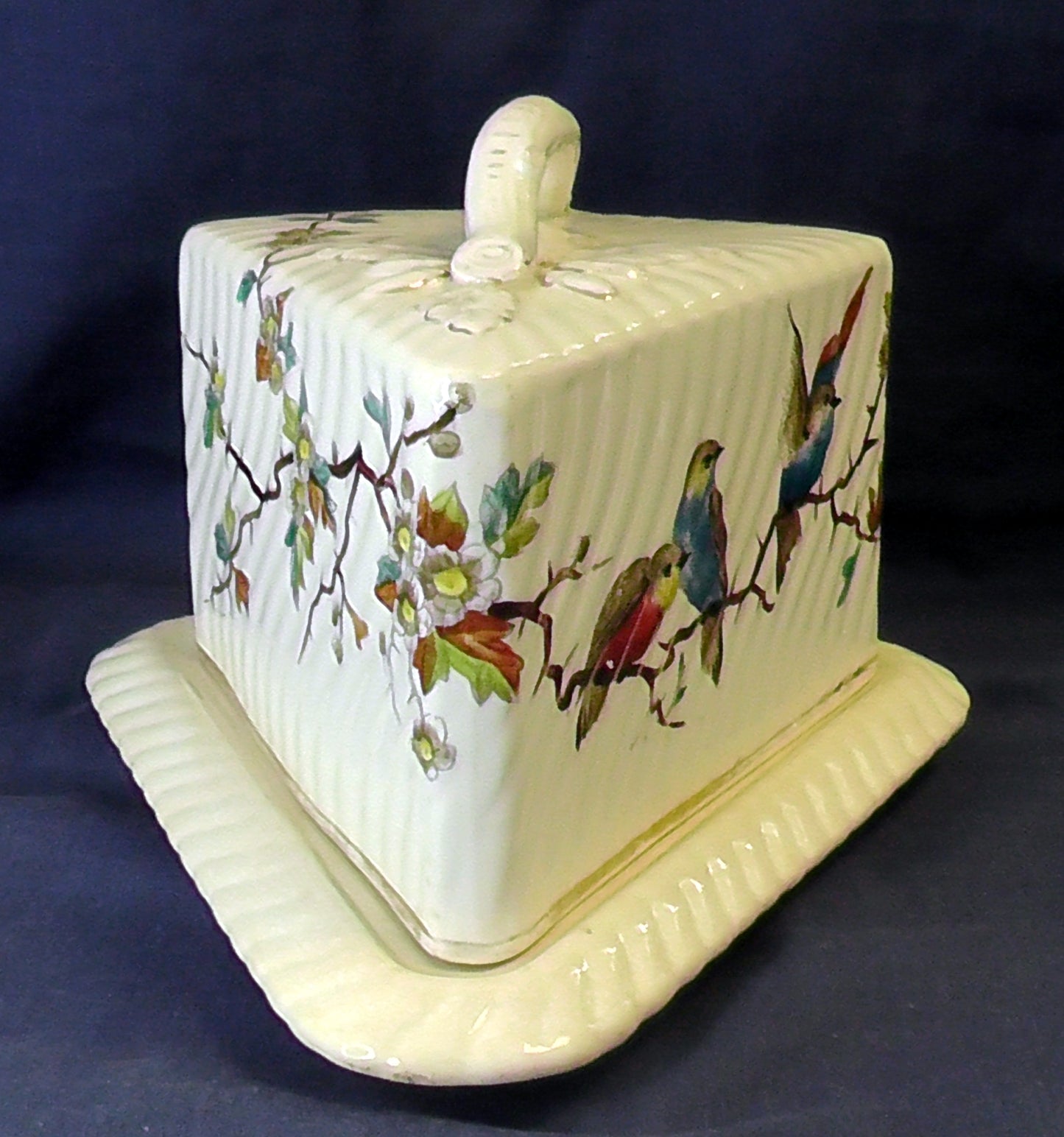 Antique Franz Mehlem Royal Bonn Bird Cheese/Stilton Dish