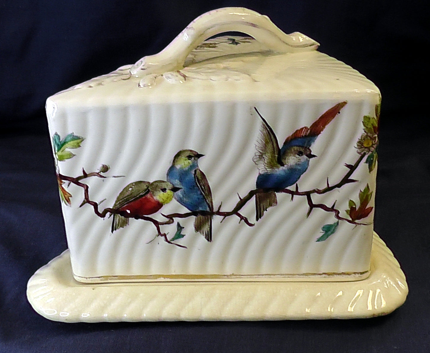Antique Franz Mehlem Royal Bonn Bird Cheese/Stilton Dish