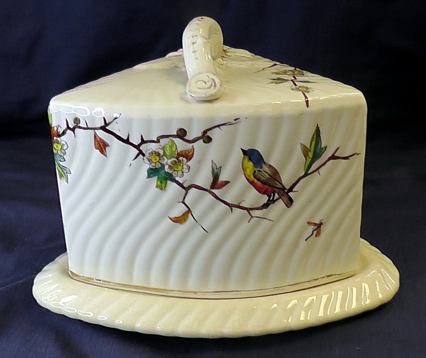 Antique Franz Mehlem Royal Bonn Bird Cheese/Stilton Dish