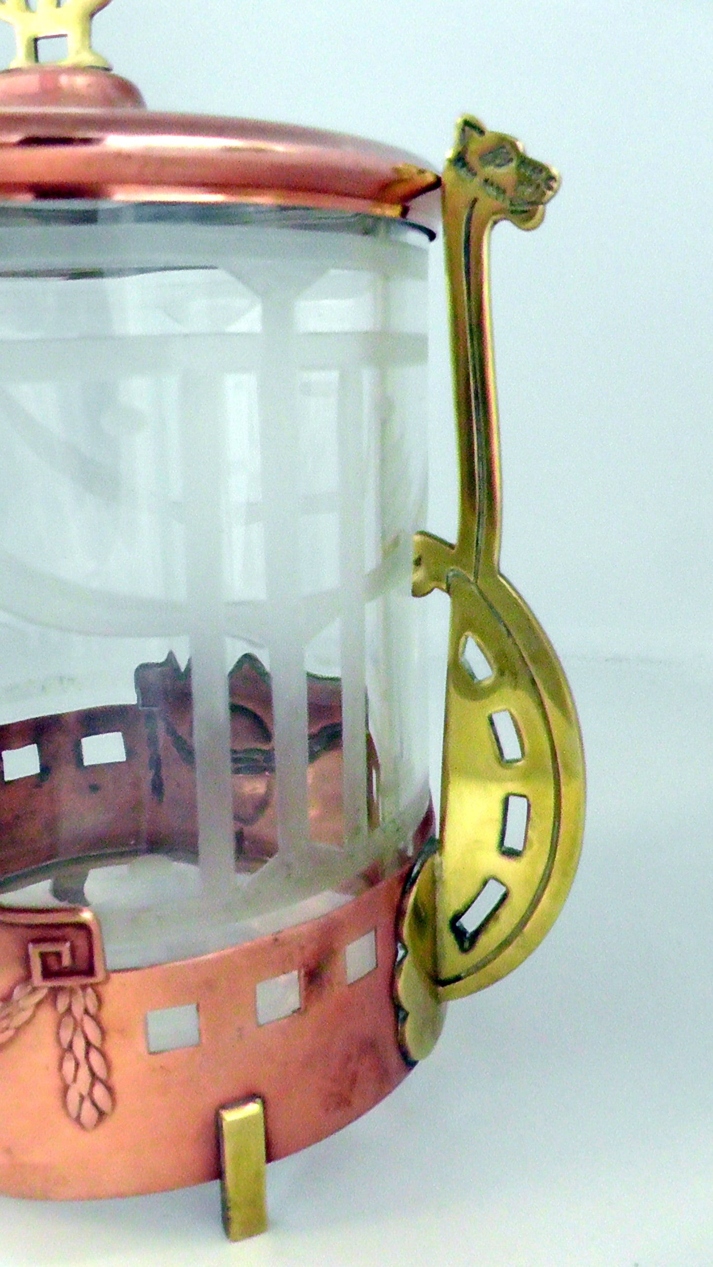 Stunning German Art Nouveau/Secessionist/Jugendstil Copper and Brass Biscuit Jar