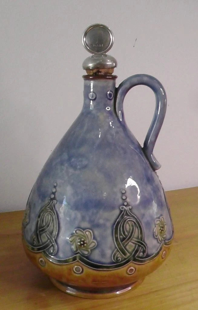 Royal Doulton Art Nouveau Flask/Flagon/Jug with Silver Stopper