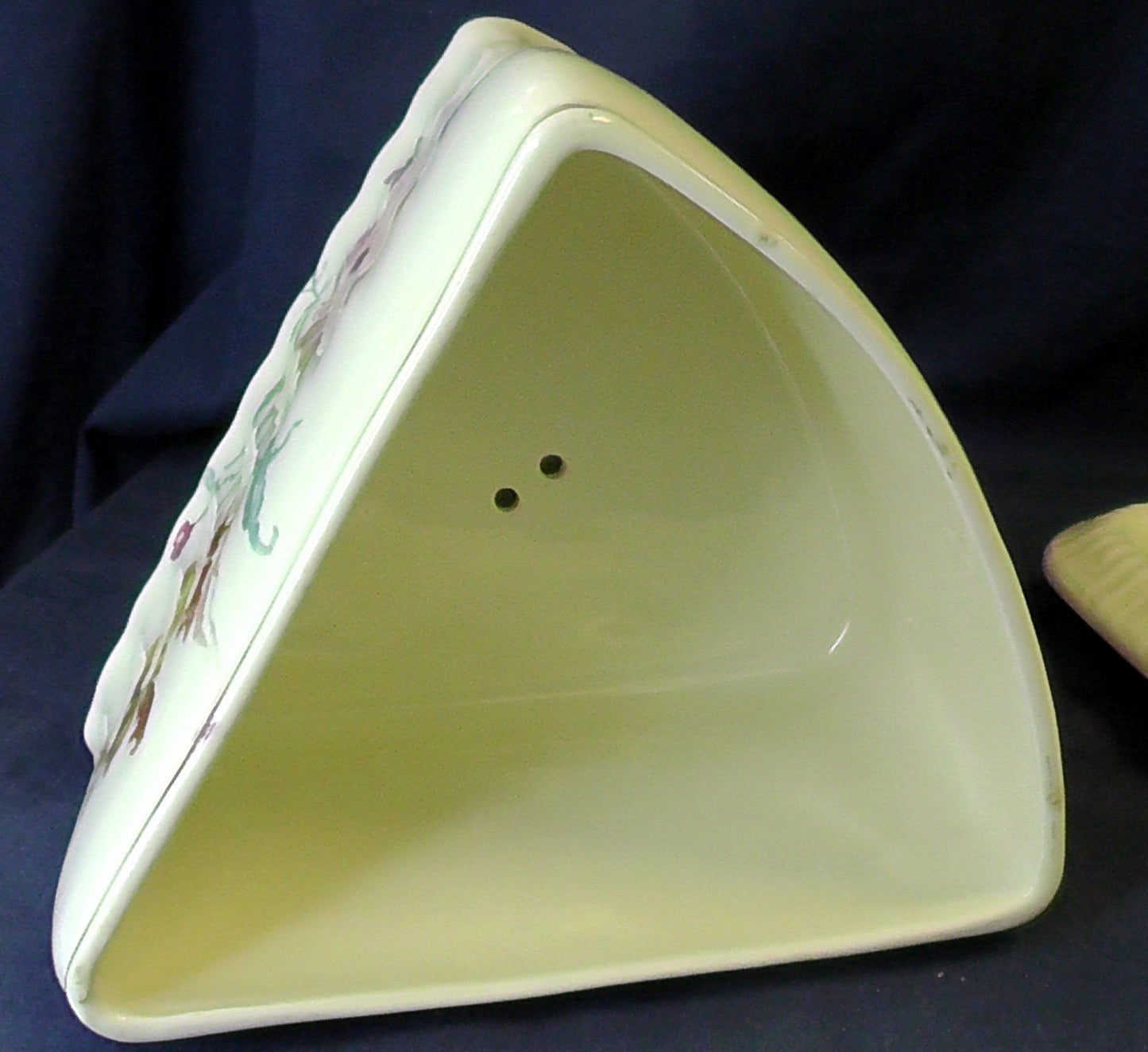 Antique Franz Mehlem Royal BonnTriangular Floral Cheese/Stilton Dish