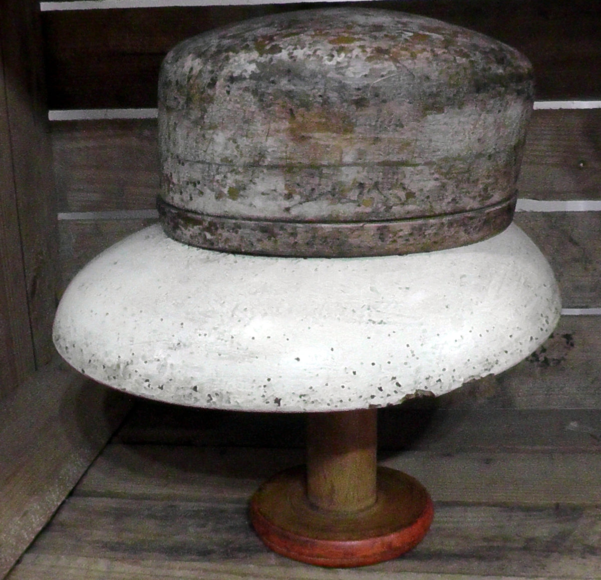 Antique Milliners Peaked Hat Mould Block/Haberdashery Shop Display