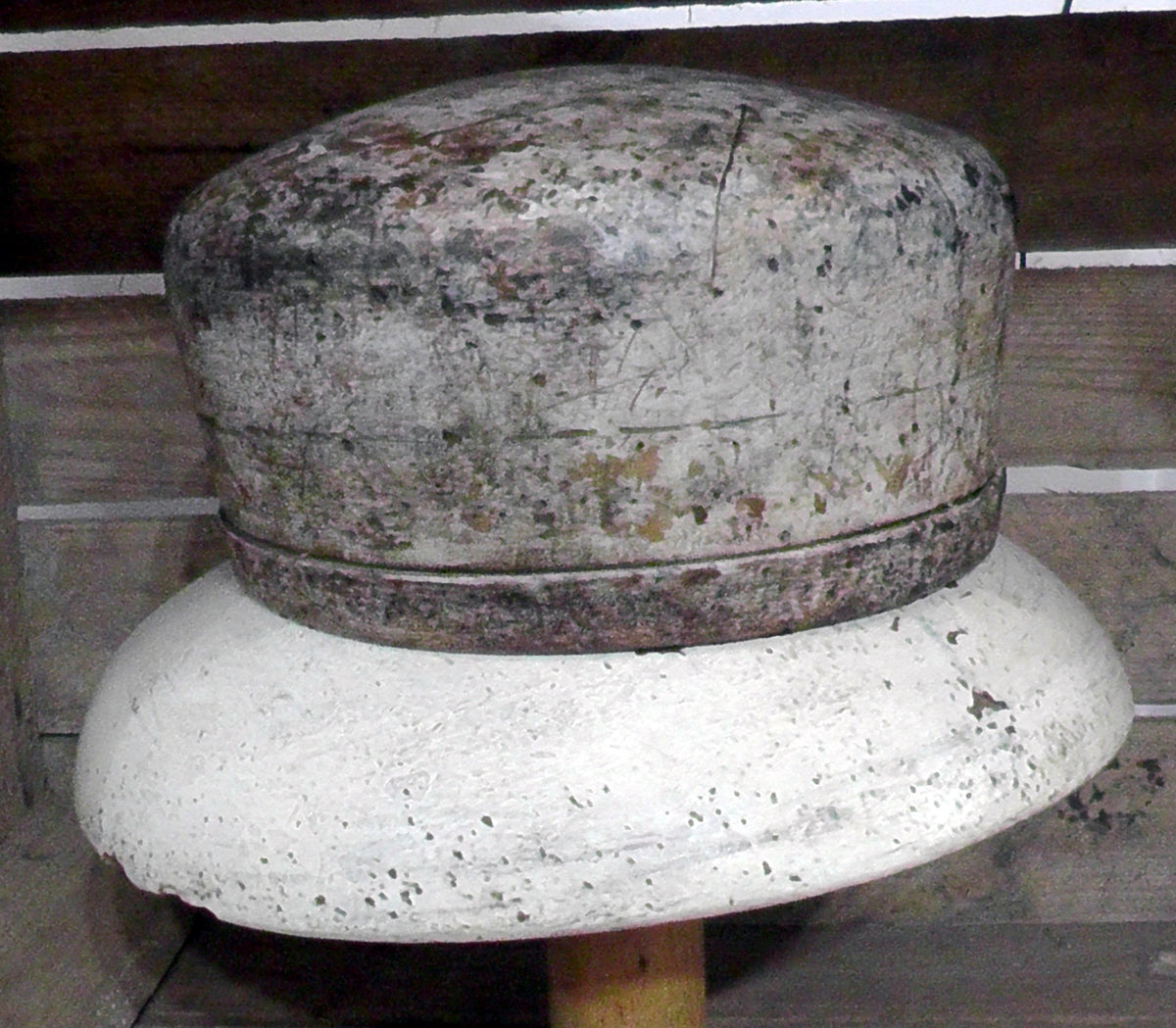 Antique Milliners Peaked Hat Mould Block/Haberdashery Shop Display