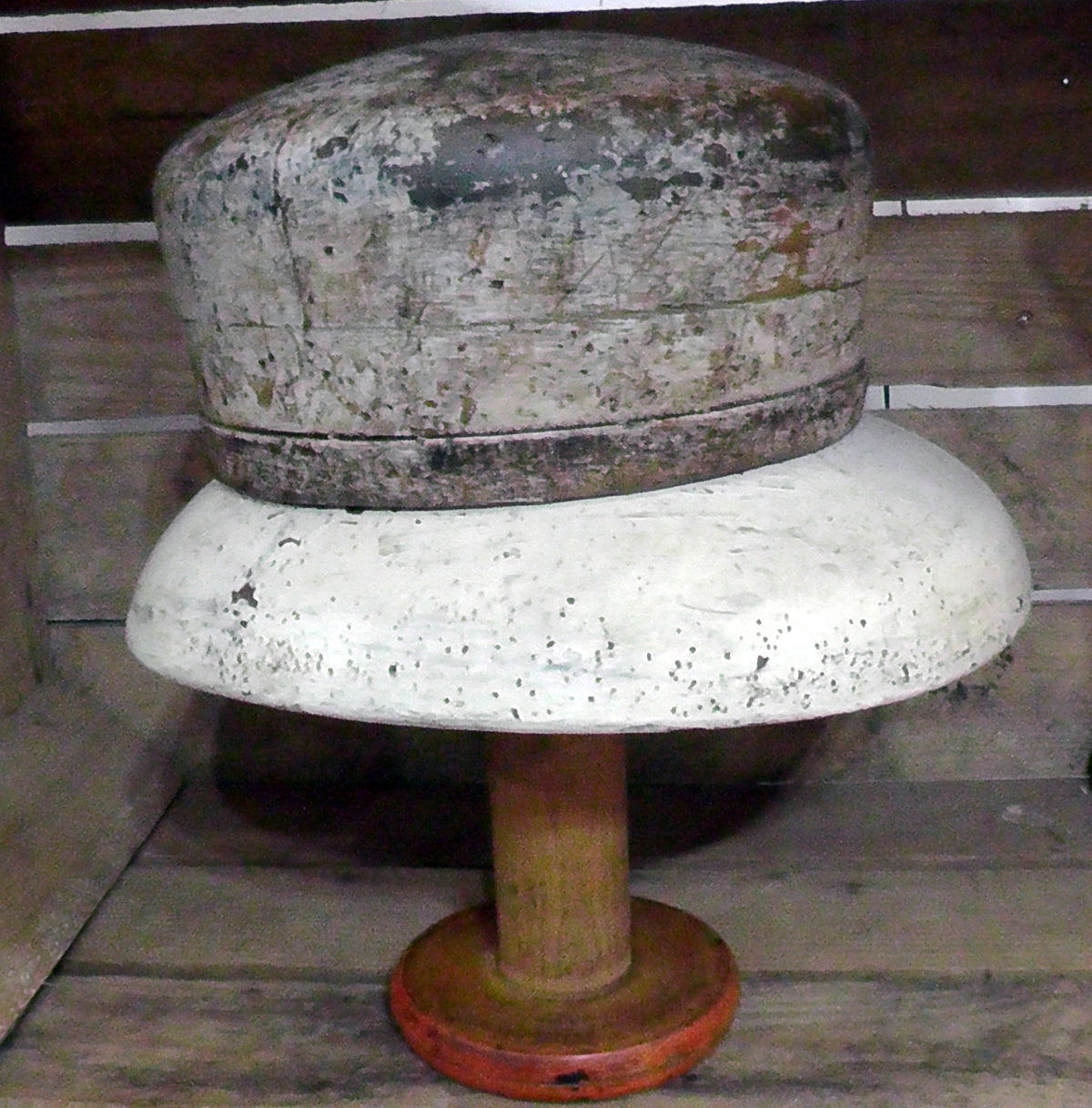 Antique Milliners Peaked Hat Mould Block/Haberdashery Shop Display