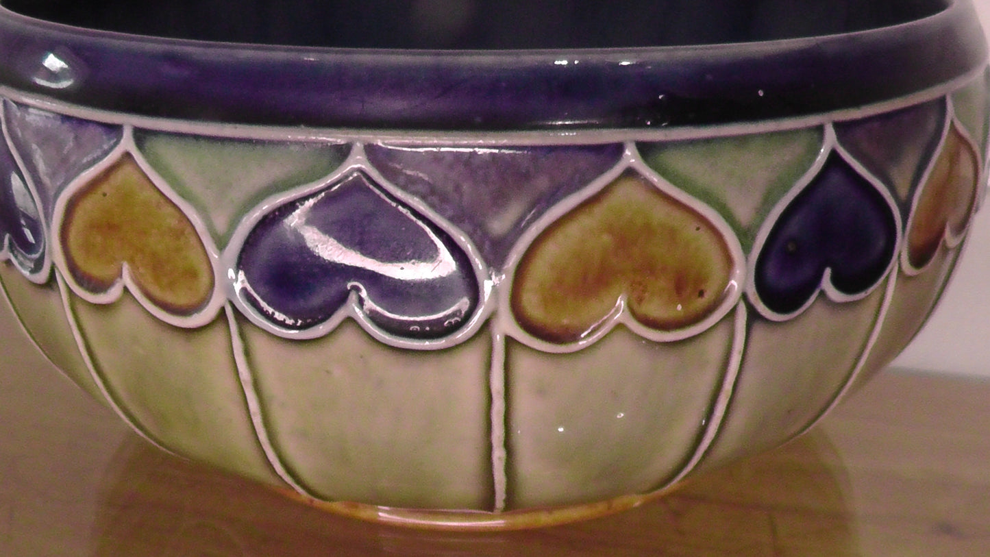 Doulton Stoneware Heart Design Large Bulb Bowl by Jane Hurst
