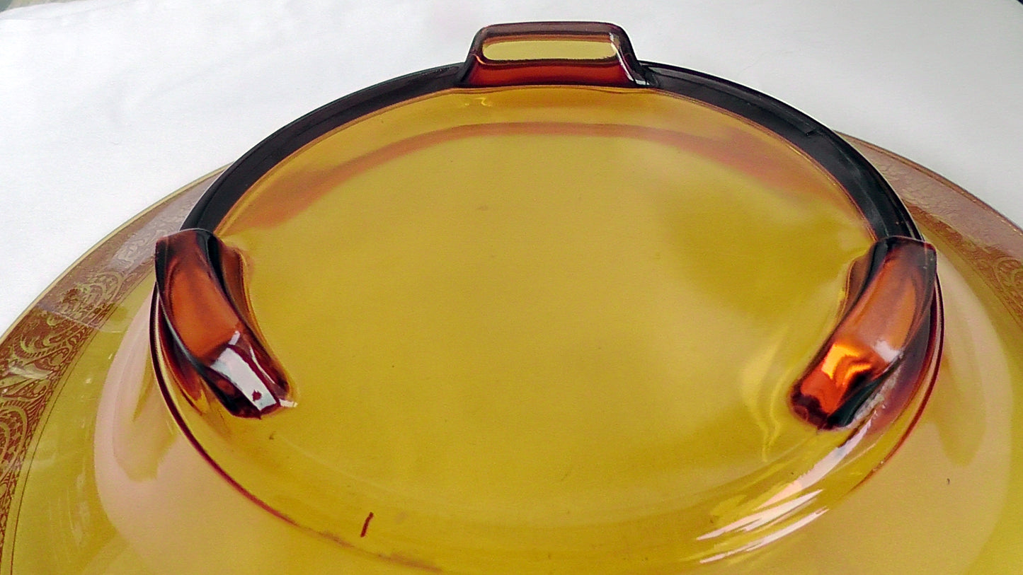 Moser Karlsbad? Art Deco Amber Bowl