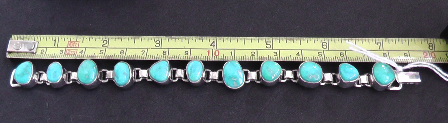 Silver and Turquoise Bracelet - Eisenberg & Sons