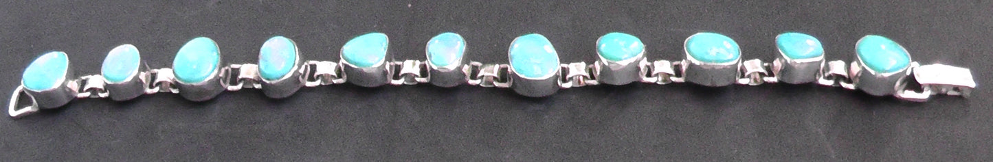 Silver and Turquoise Bracelet - Eisenberg & Sons