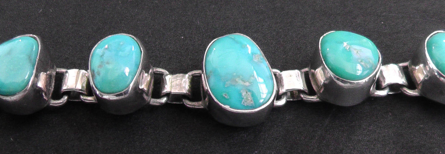 Silver and Turquoise Bracelet - Eisenberg & Sons