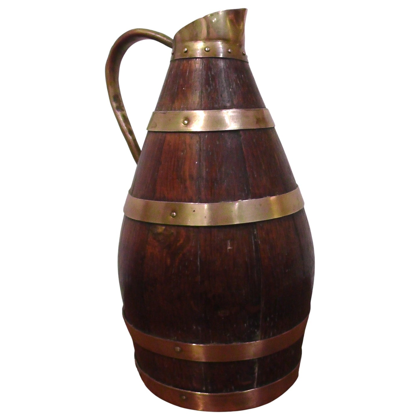 Antique French Coopered Cider Jug (25cm Tall)