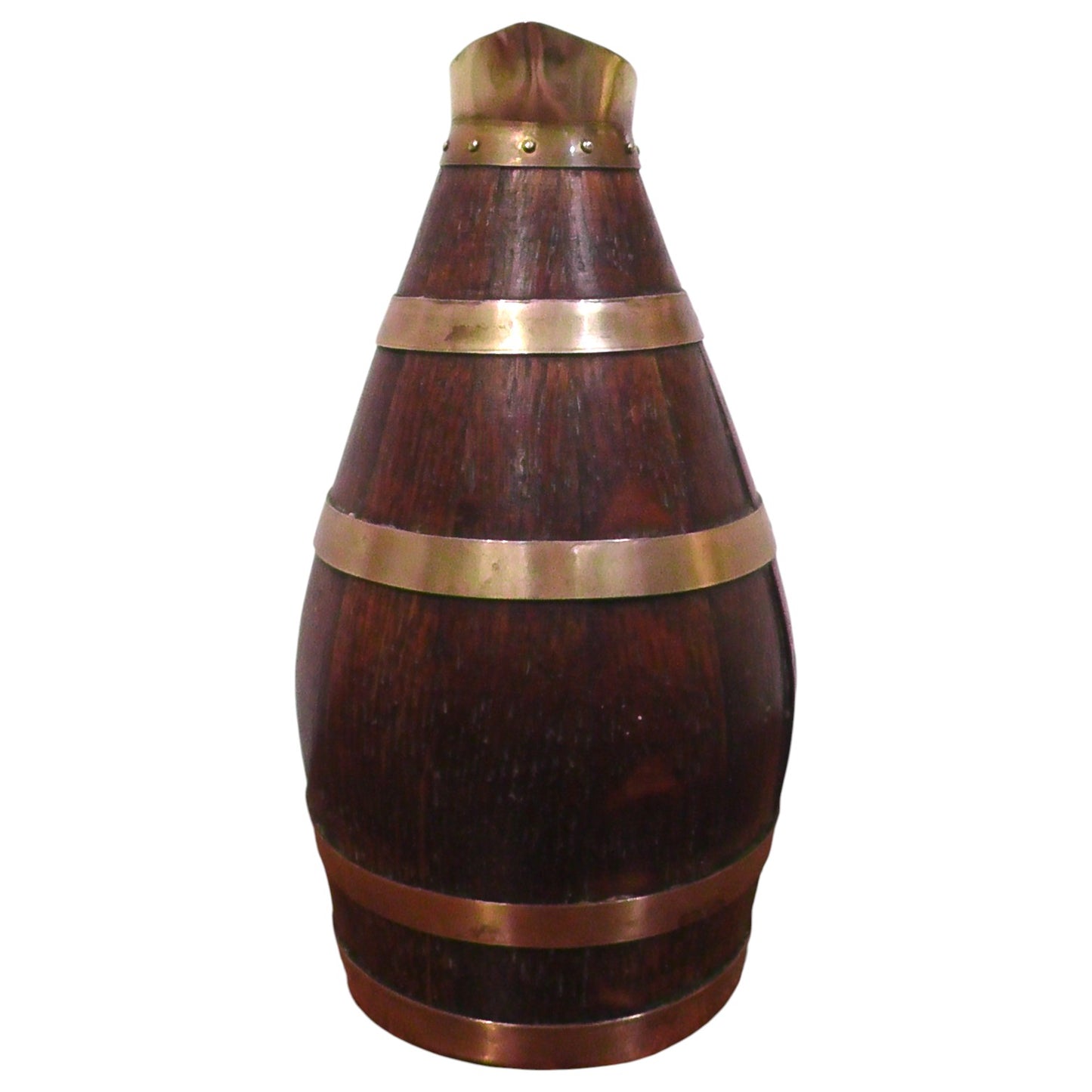 Antique French Coopered Cider Jug (25cm Tall)