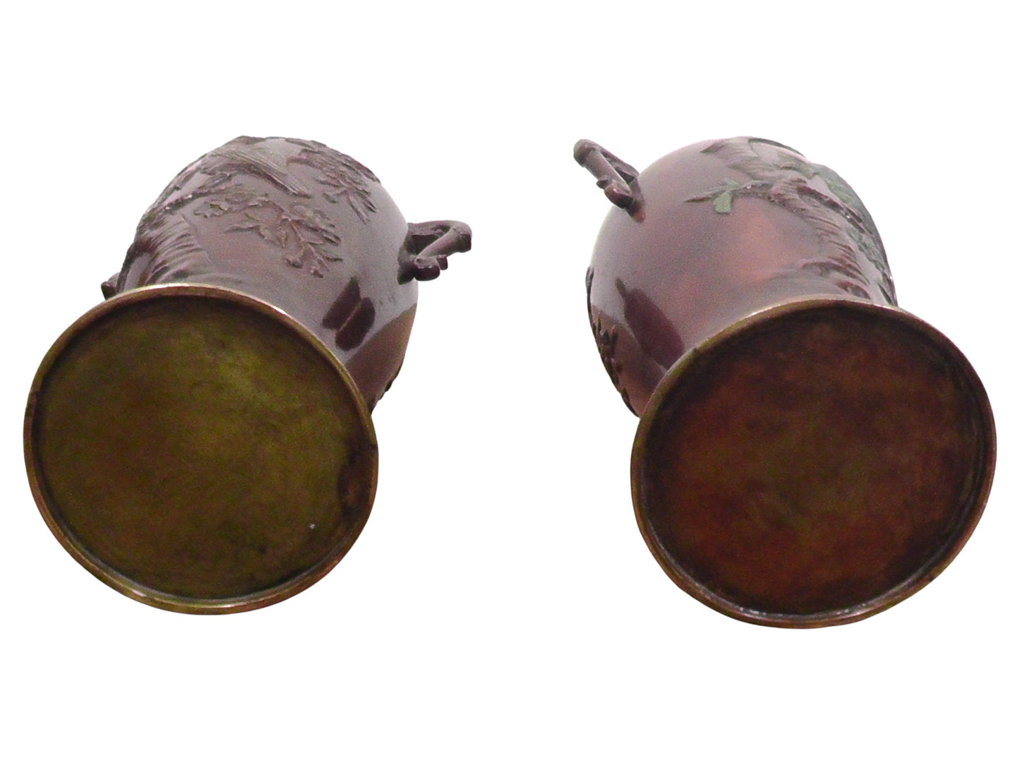 Pair of early 20th Century (Meiji Period) Bronze Vases