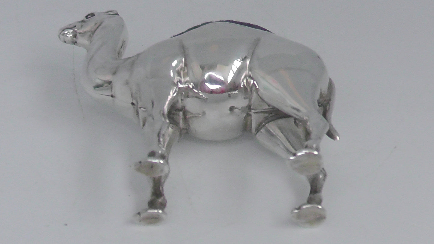 Antique Solid Silver Camel Cushion by Saunders & Shepherd dates 1906