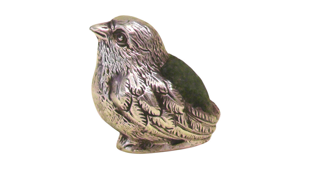 Antique Solid Silver Chick Pin Cushion by Sampson Morden dates 1905