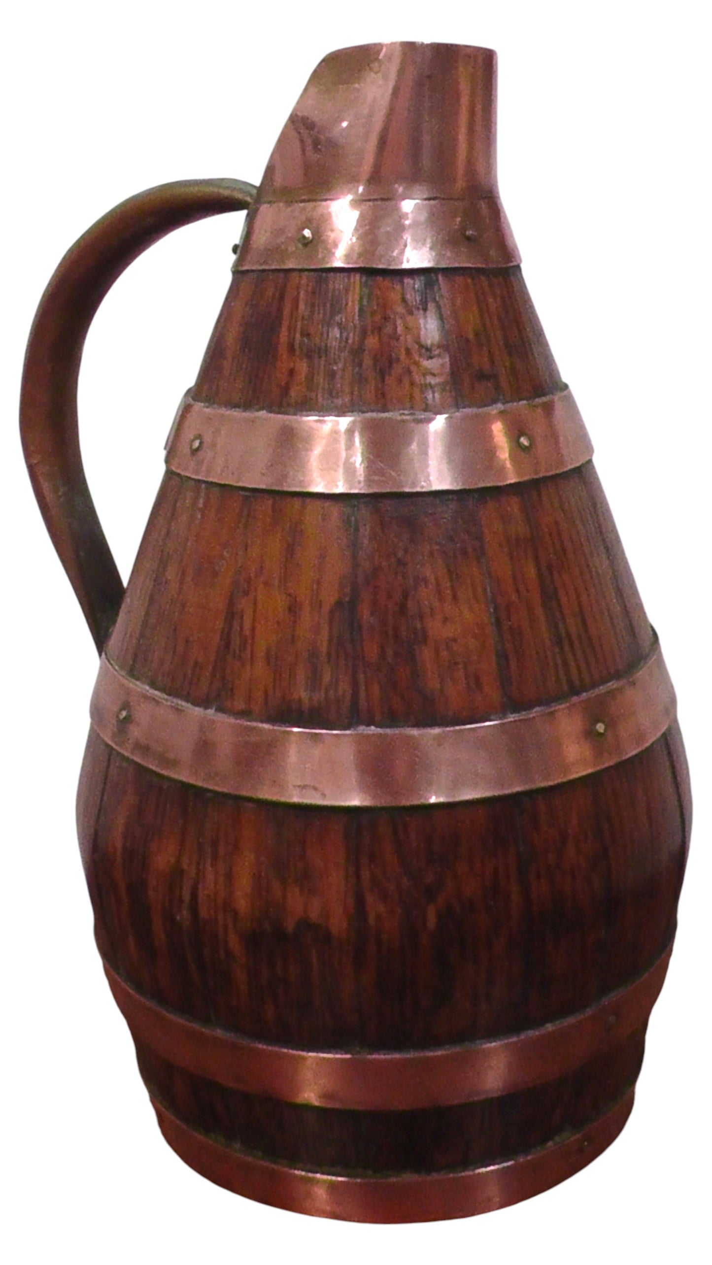 Antique French Coopered Cider Jug (28cm Tall)