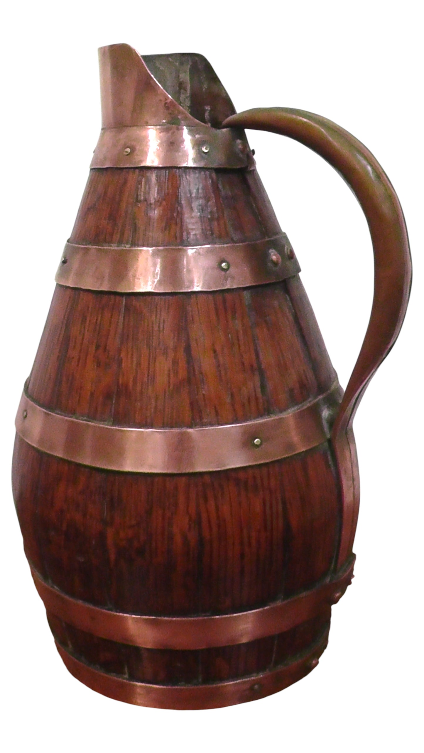 Antique French Coopered Cider Jug (28cm Tall)