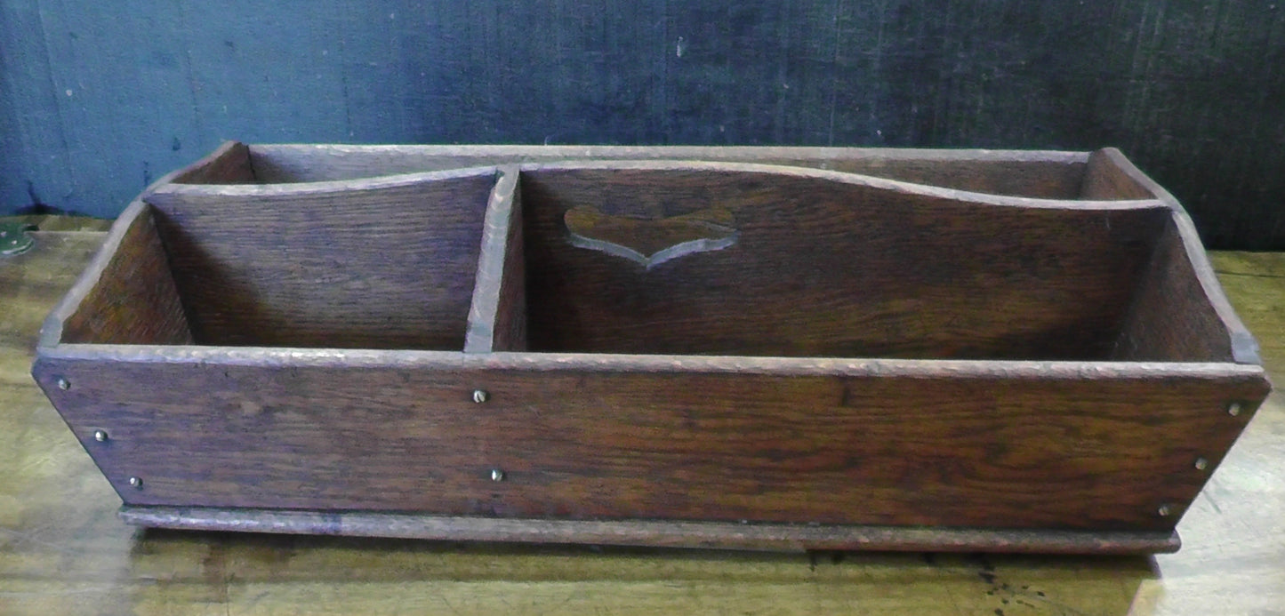 Antique Victorian/Edwardian Oak Cutlery Tray