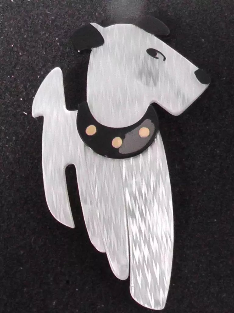Genuine Lea Stein Dog Brooch (Ric the Terrier)