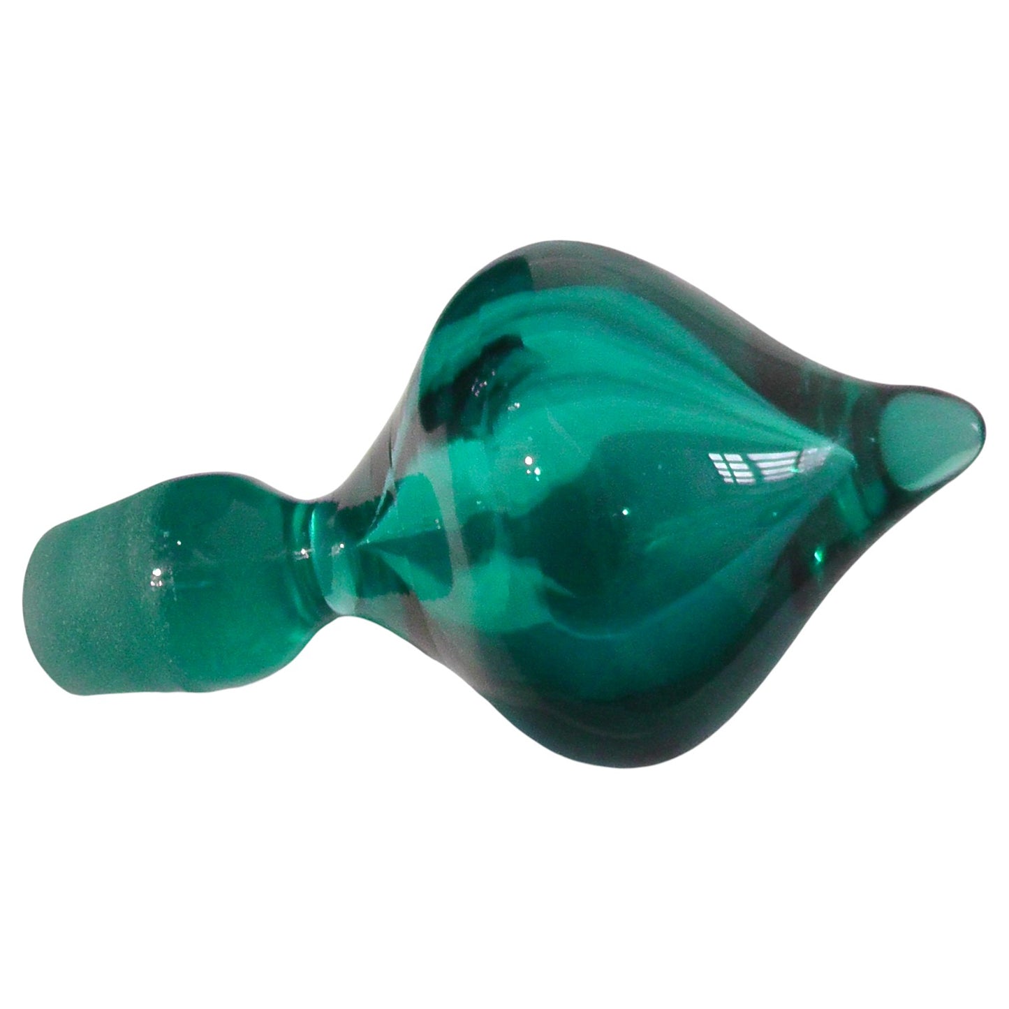 Mid Century Frank Thrower Dartington Glass Blue Decanter
