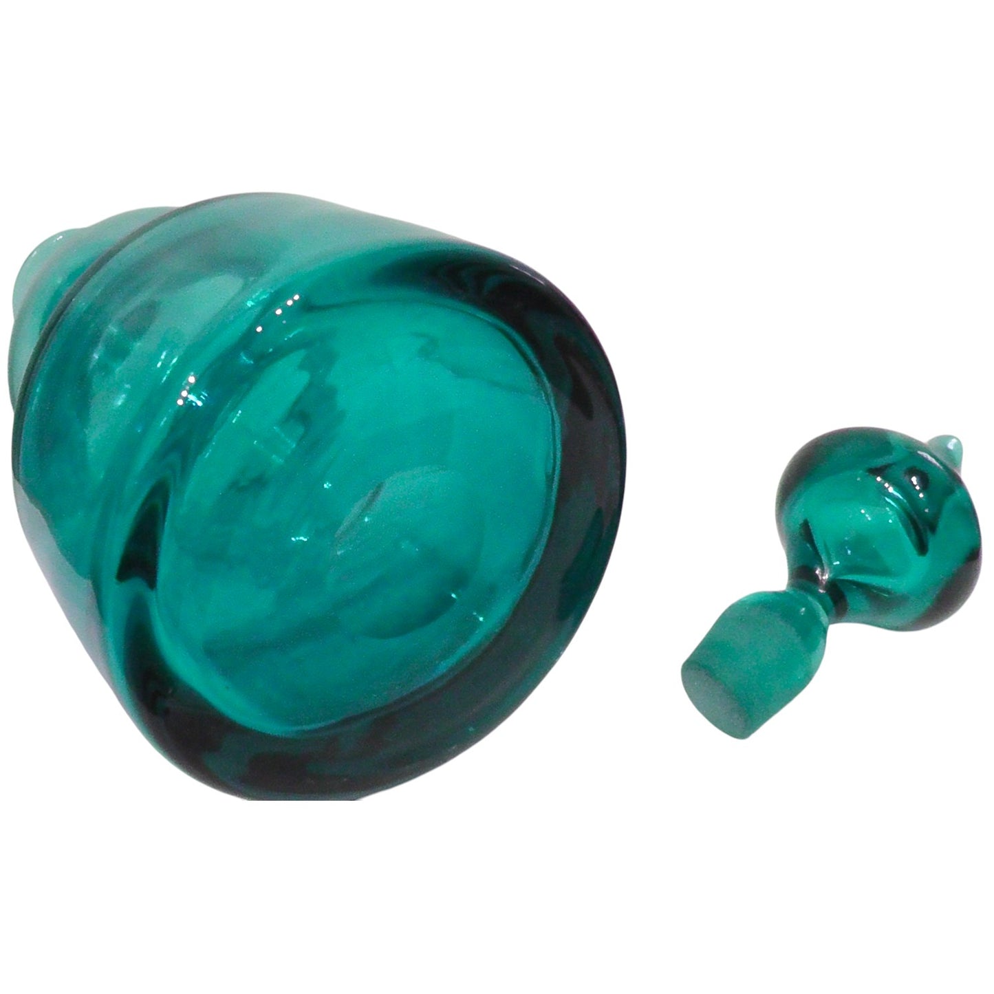 Mid Century Frank Thrower Dartington Glass Blue Decanter