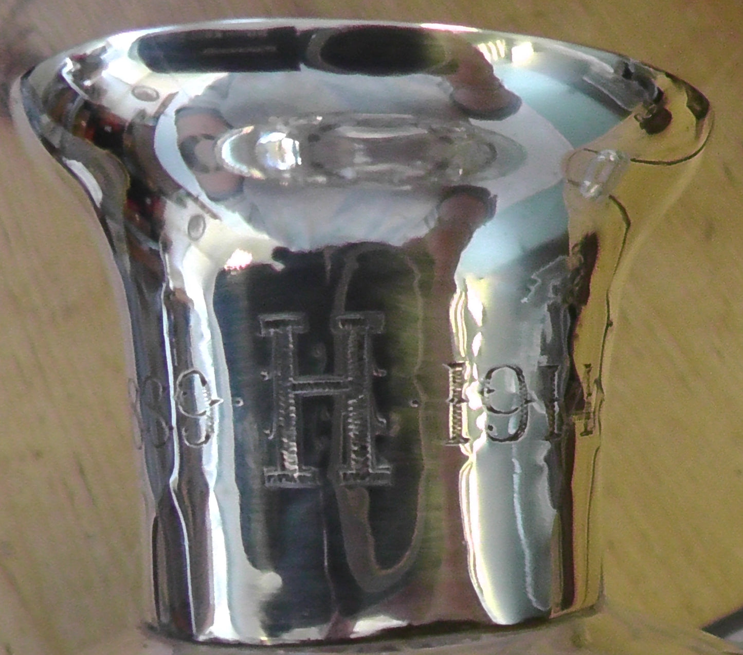 Silver Rimmed Heavy Cut Glass Waisted Decanter dates 1912 - Stephenson & Sons