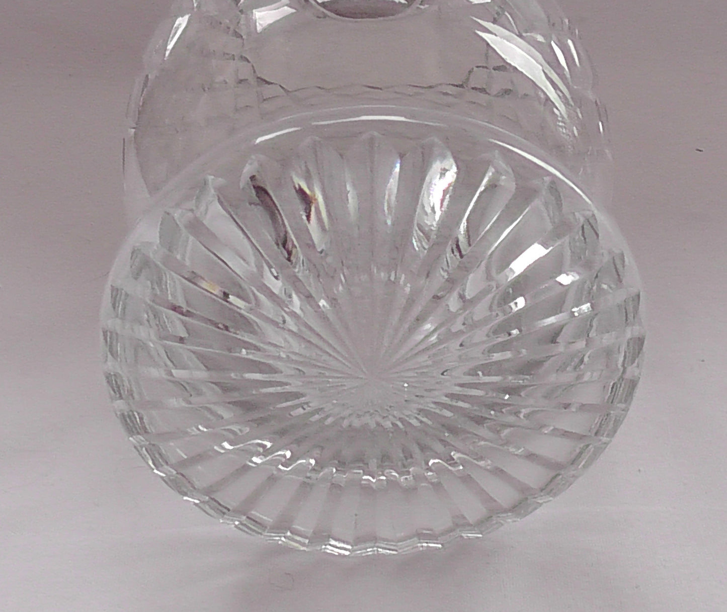 Silver Rimmed Heavy Cut Glass Decanter dates 1924 - Hukin & Heath
