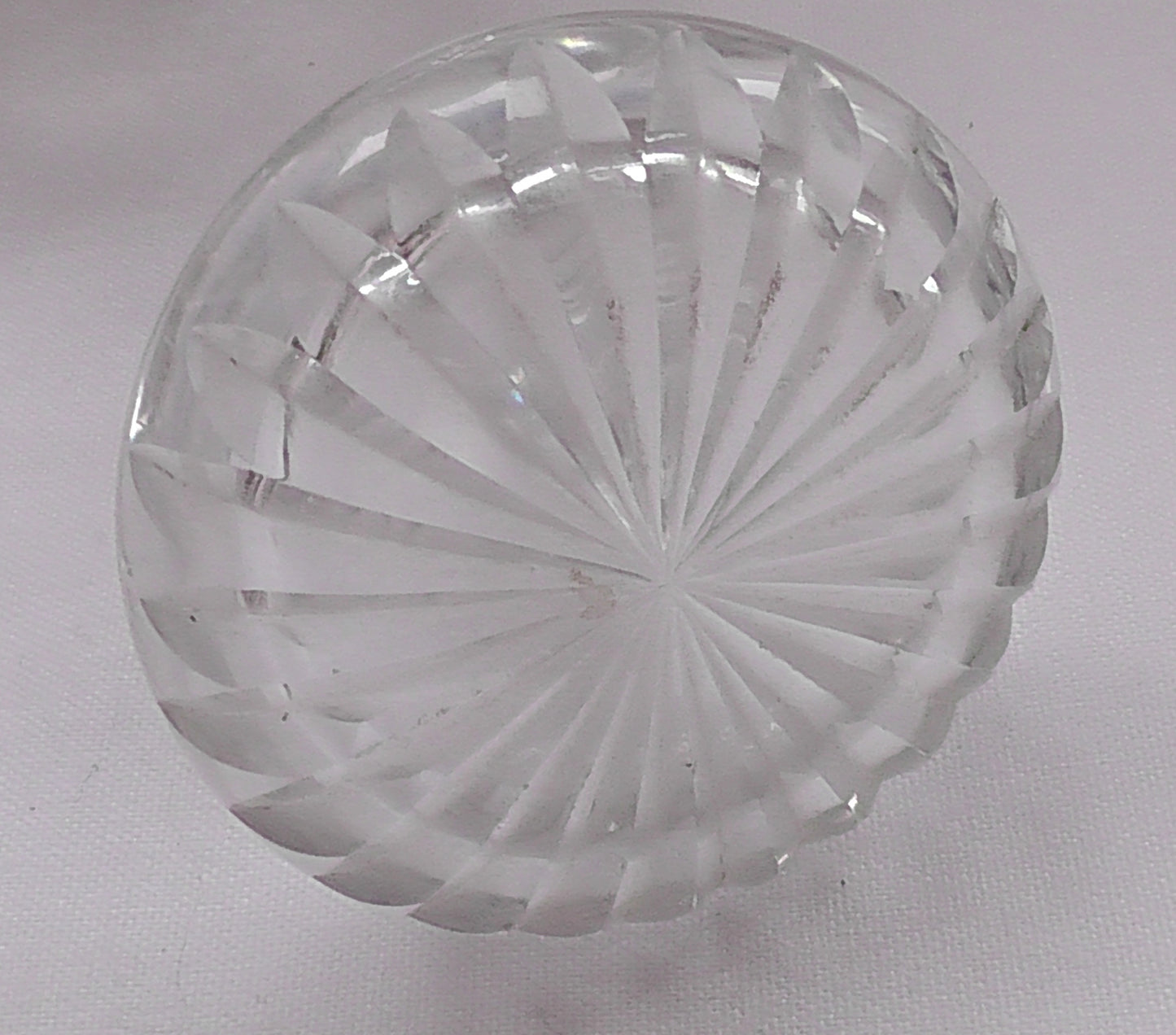 Silver Rimmed Heavy Cut Glass Decanter dates 1924 - Hukin & Heath