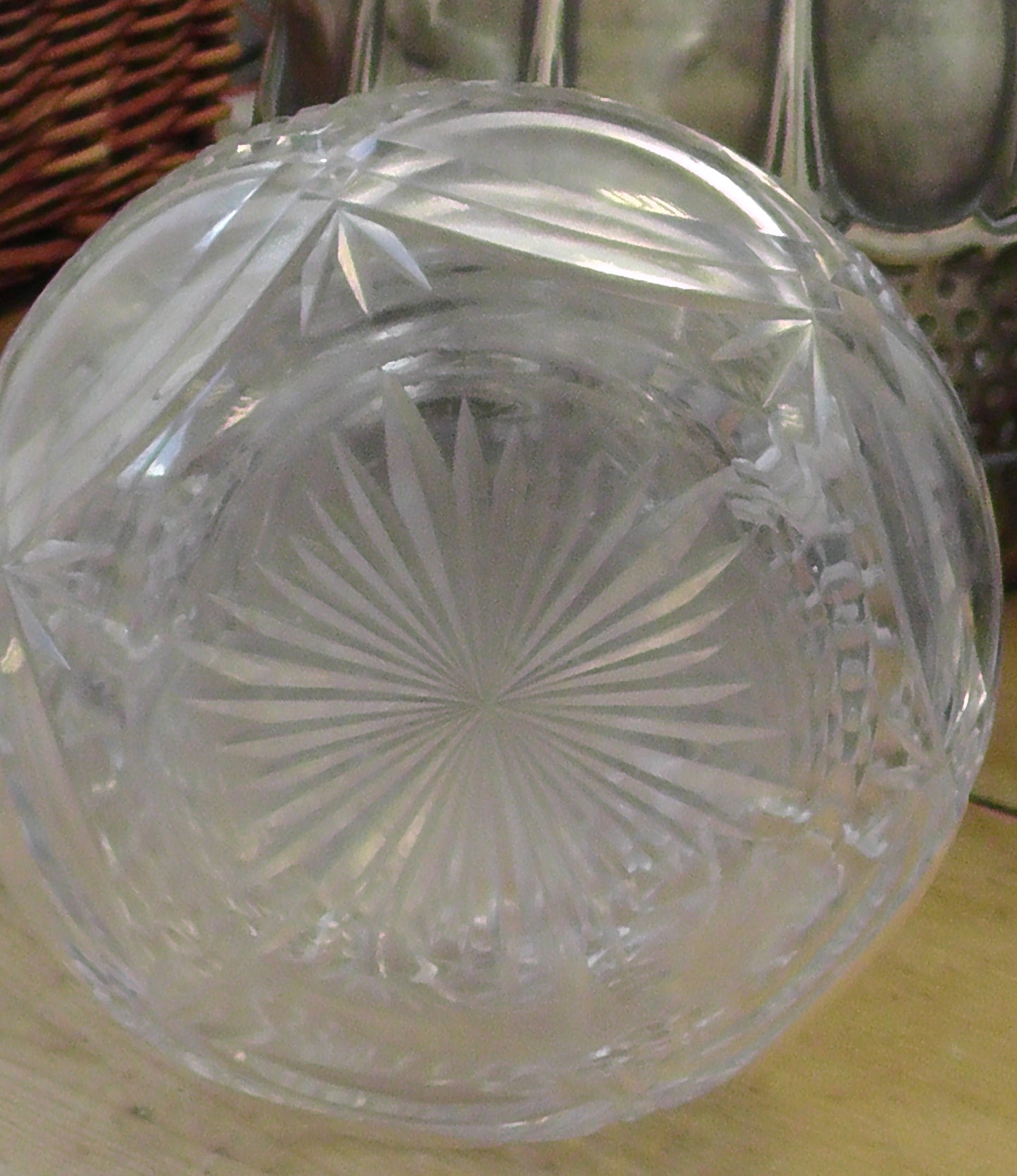 Silver Rimmed Heavy Cut Glass Waisted Decanter dates 1912 - Stephenson & Sons