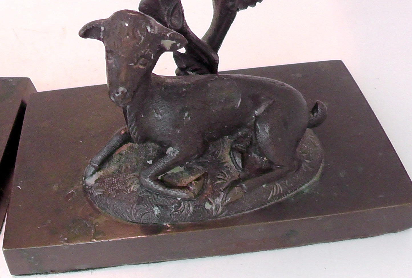 A Pair of Regency Style Stag and Doe Bronze Candlesticks