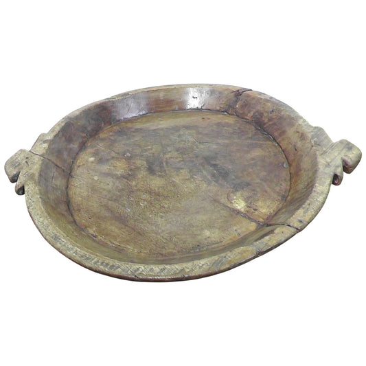 Large Antique Indian Rustic Parat Bowl
