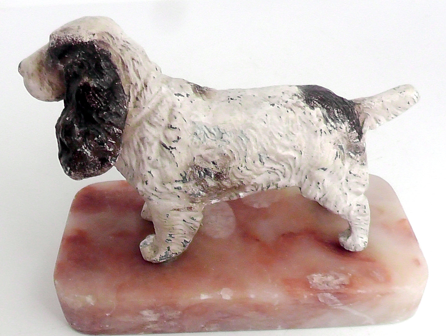 Early 20th Century Spelter Cold Painted Spaniel Paperweight