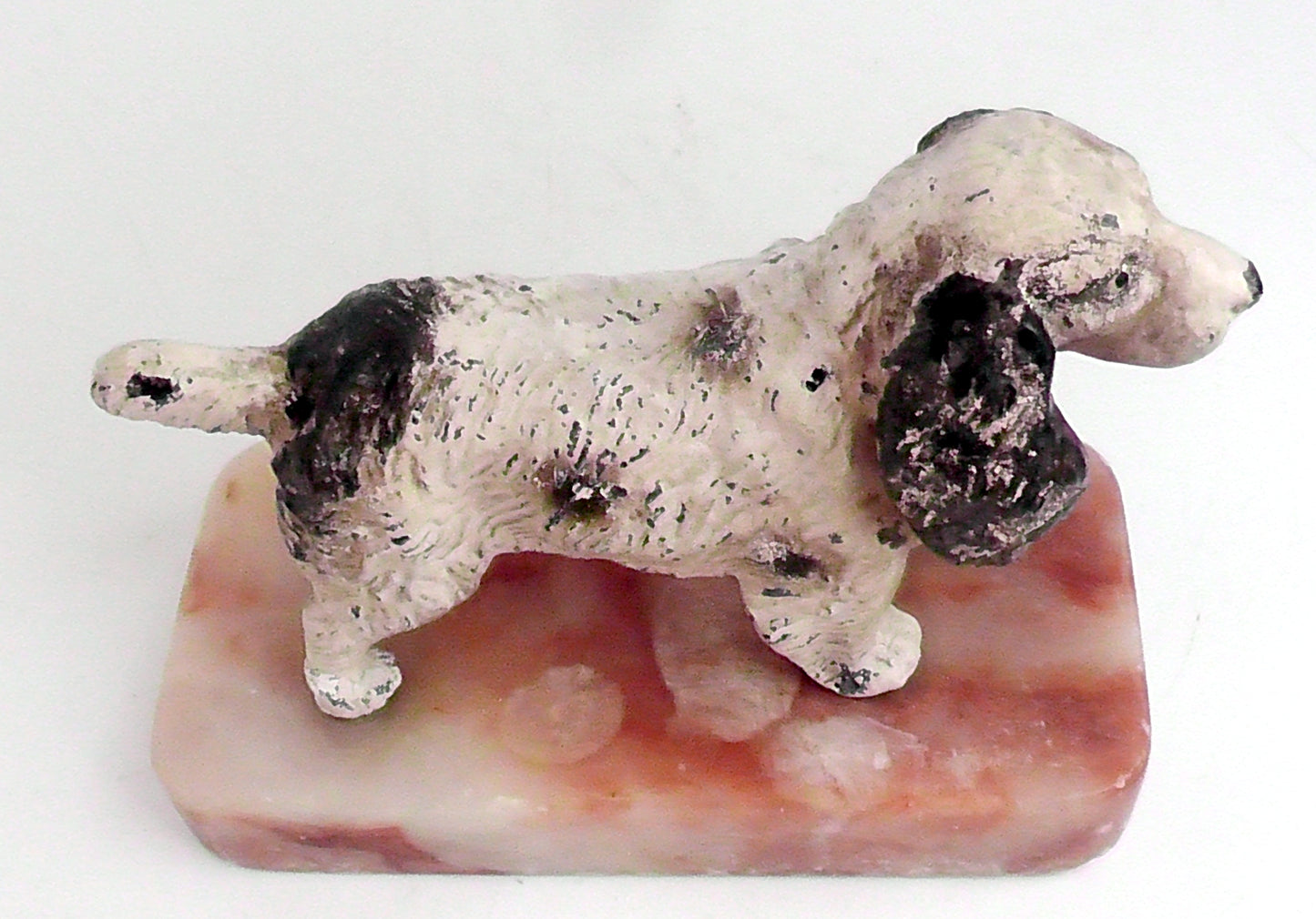 Early 20th Century Spelter Cold Painted Spaniel Paperweight