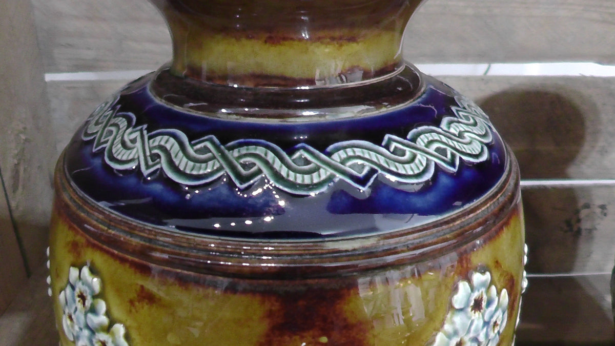 Pair of Doulton Lambeth Stoneware Vases by Marion Holbrook