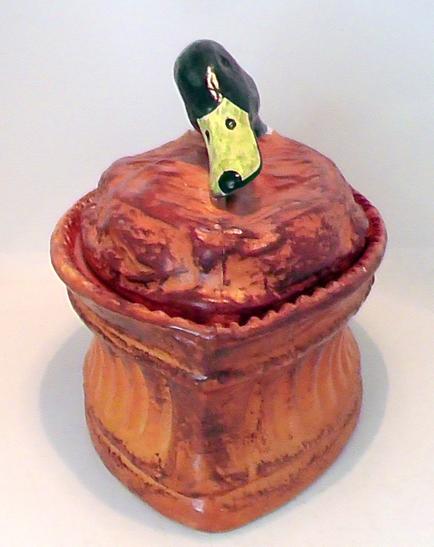 Antique French Trompe L'oeil Porcelain Mallard Duck in a Crust Pâté Terrine