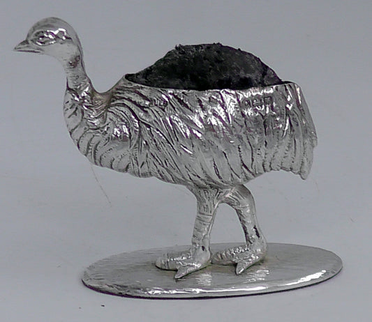 Antique Solid Silver Emu Cushion by Adie & Lovekin dates 1921