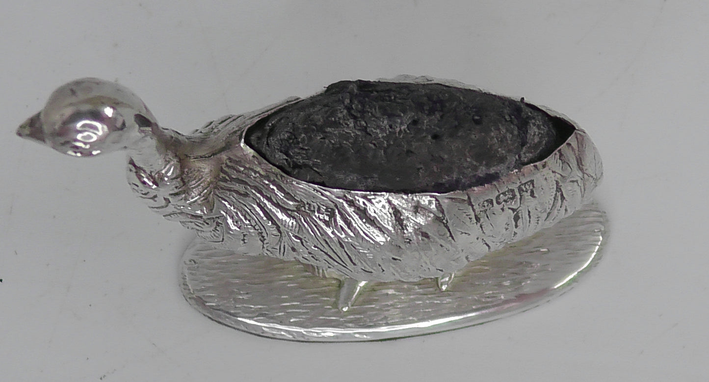 Antique Solid Silver Emu Cushion by Adie & Lovekin dates 1921
