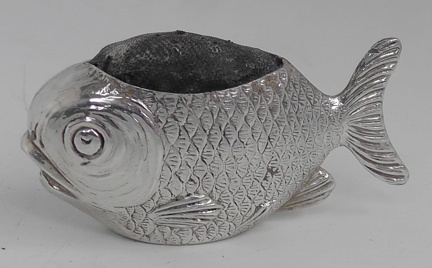 Antique Rare Solid Silver Fish Pin Cushion by Sampson Mordan dates Chester 1908