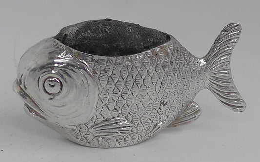 Antique Rare Solid Silver Fish Pin Cushion by Sampson Mordan dates Chester 1908