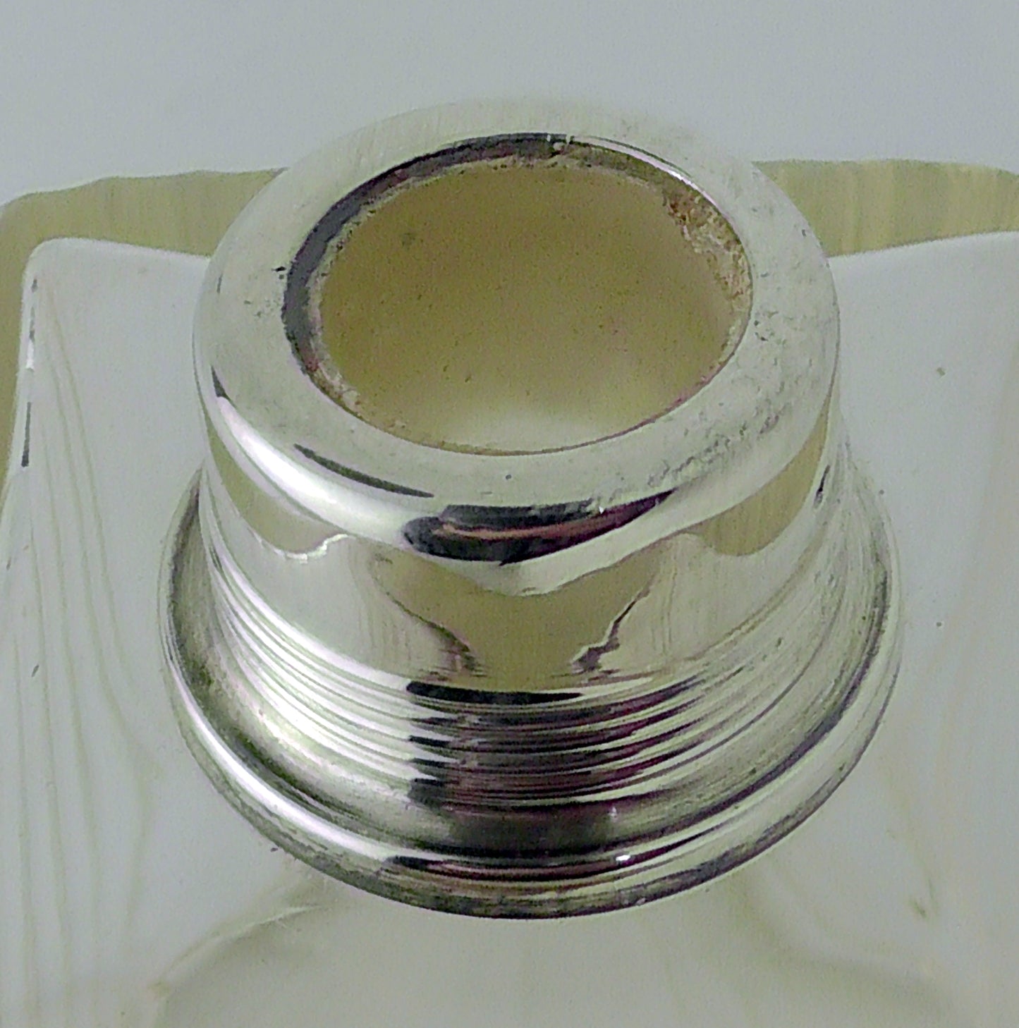 Large French Silver Topped Cut Glass Scent Bottle