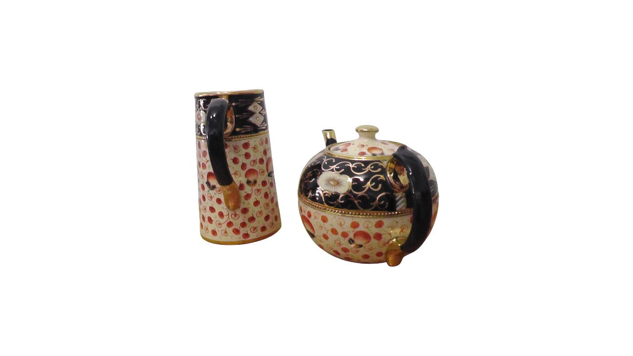 Vintage Gaudy Welsh Teapot and Water Jug