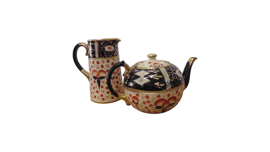 Vintage Gaudy Welsh Teapot and Water Jug