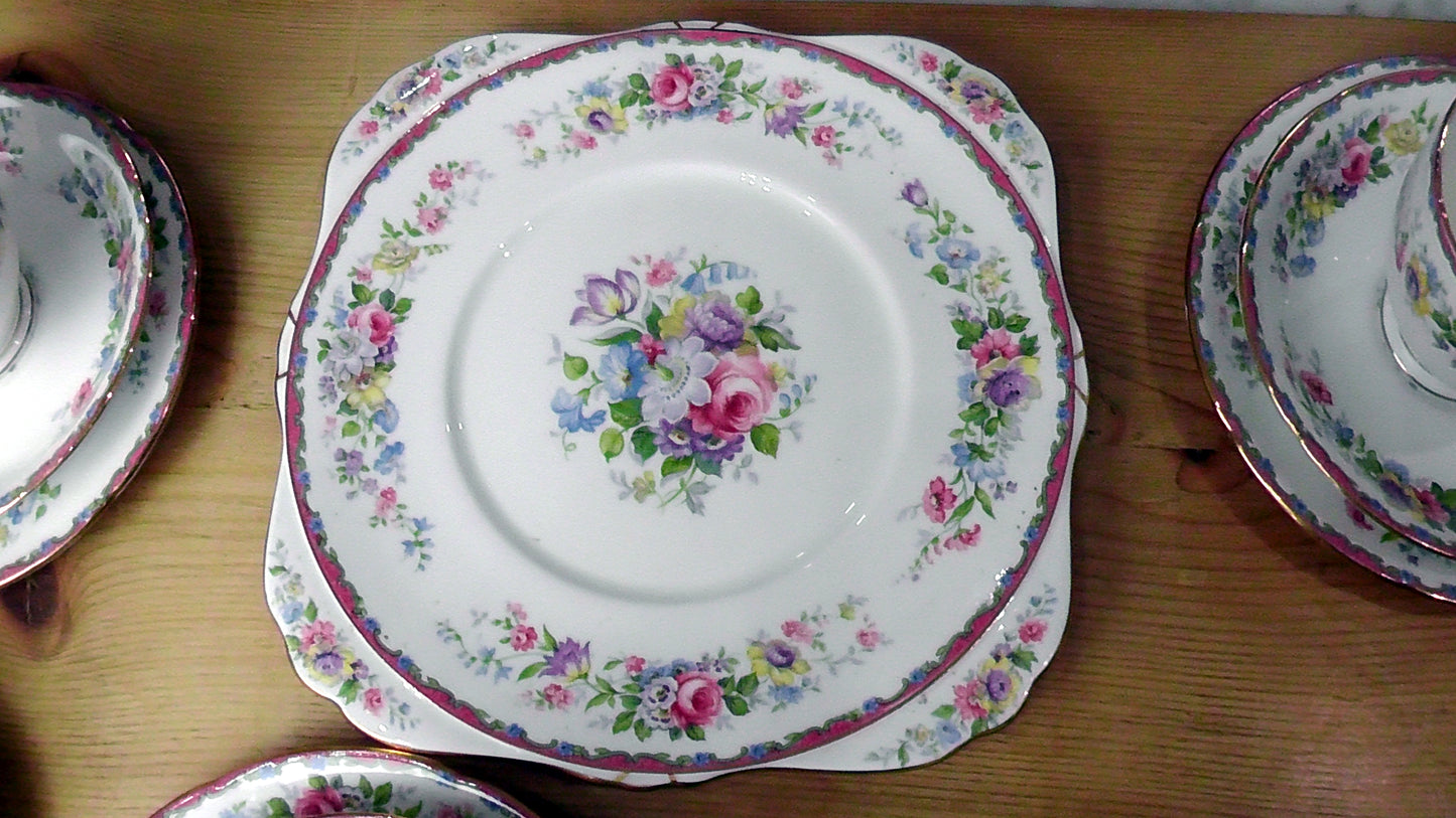 Royal Grafton Tea Set Pink & Floral x 21 Pieces
