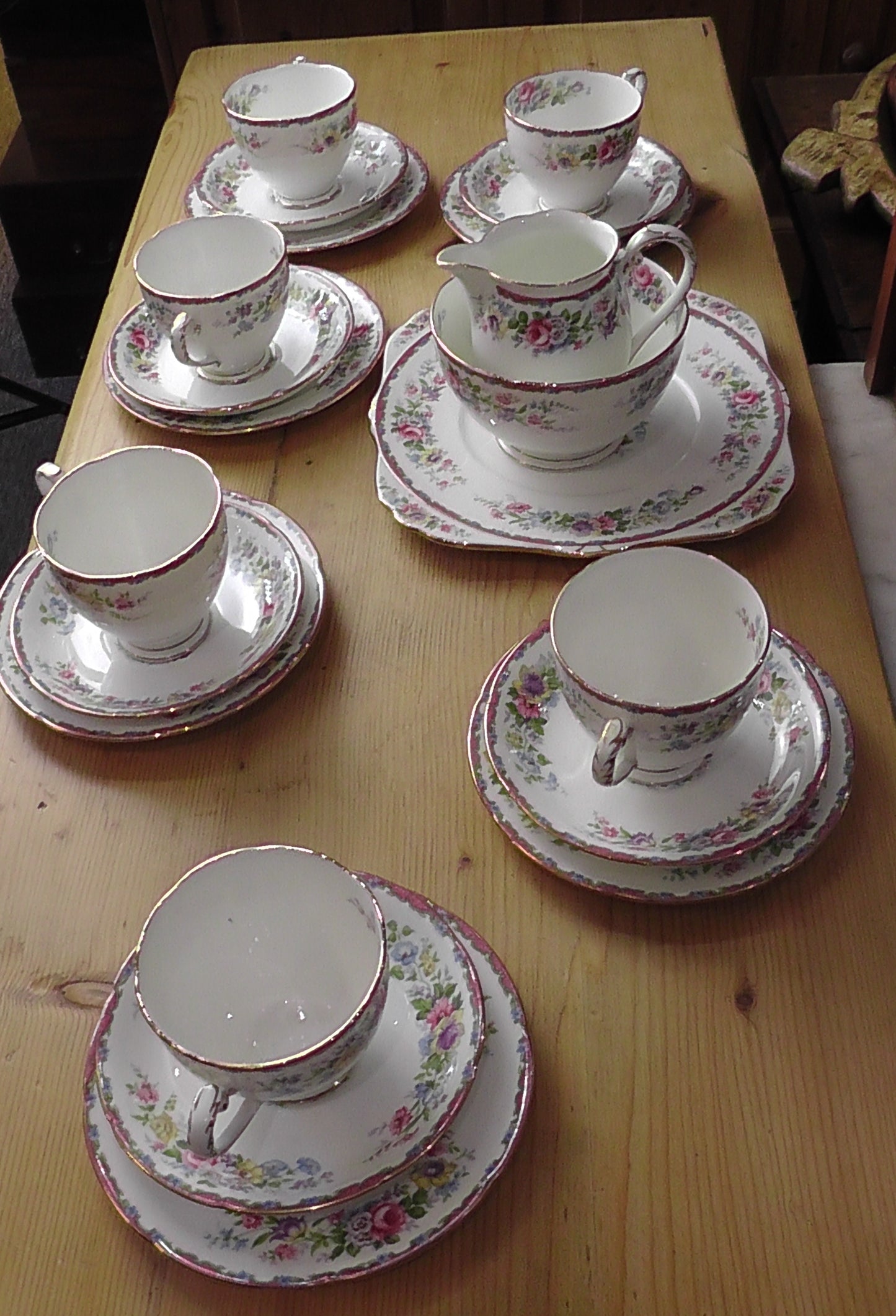 Royal Grafton Tea Set Pink & Floral x 21 Pieces