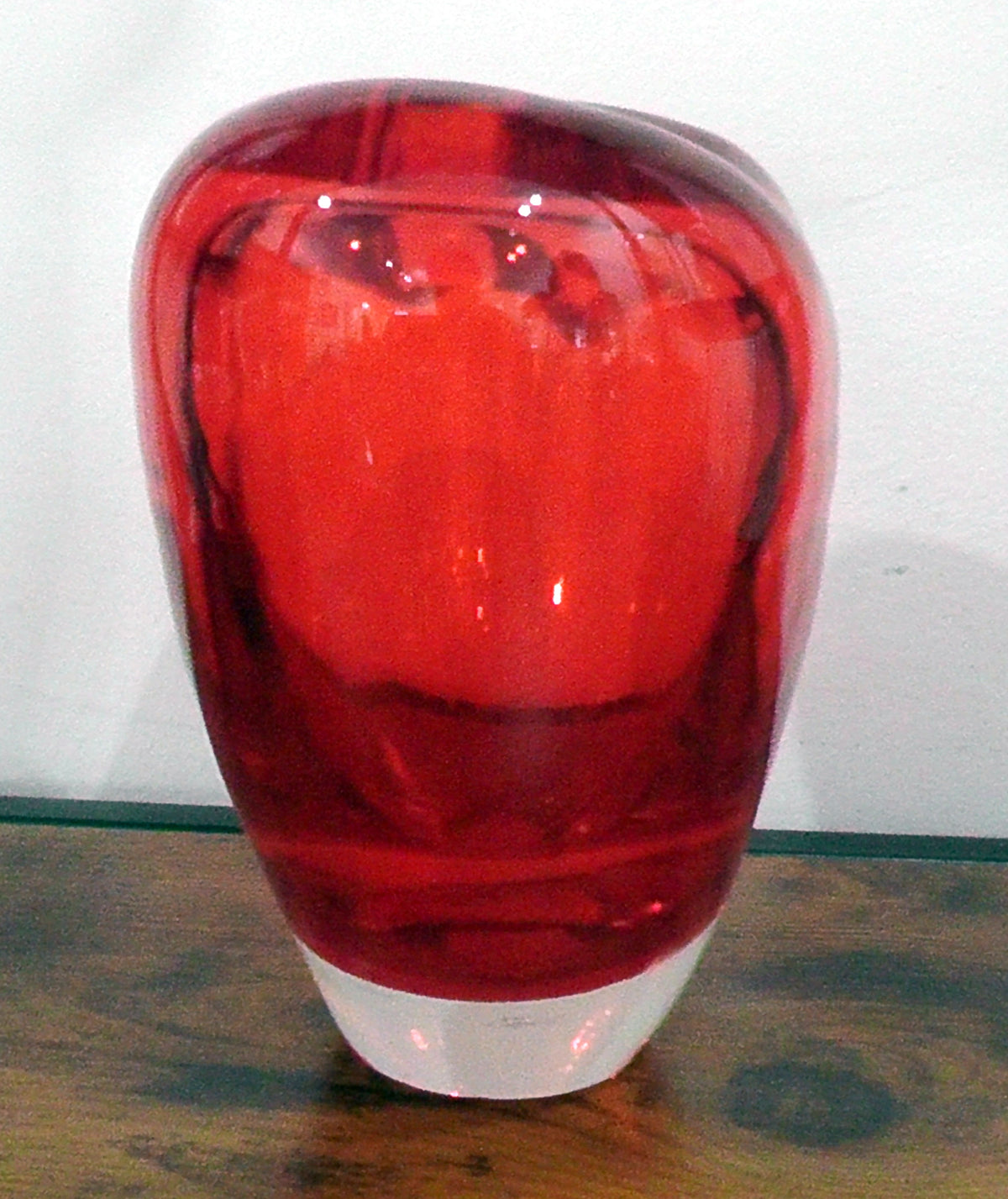 Vintage Deru Red Heart Glass Vase