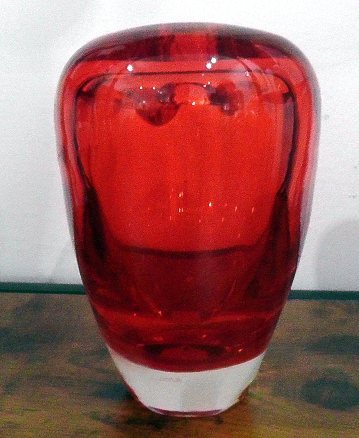 Vintage Deru Red Heart Glass Vase