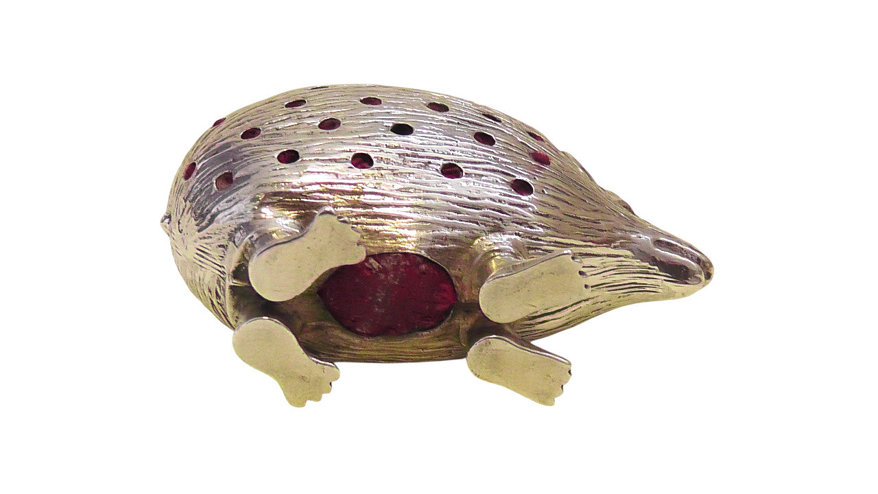 Antique Solid Silver Hedgehog Pin Cushion by Adie & Lovekin dates 1905